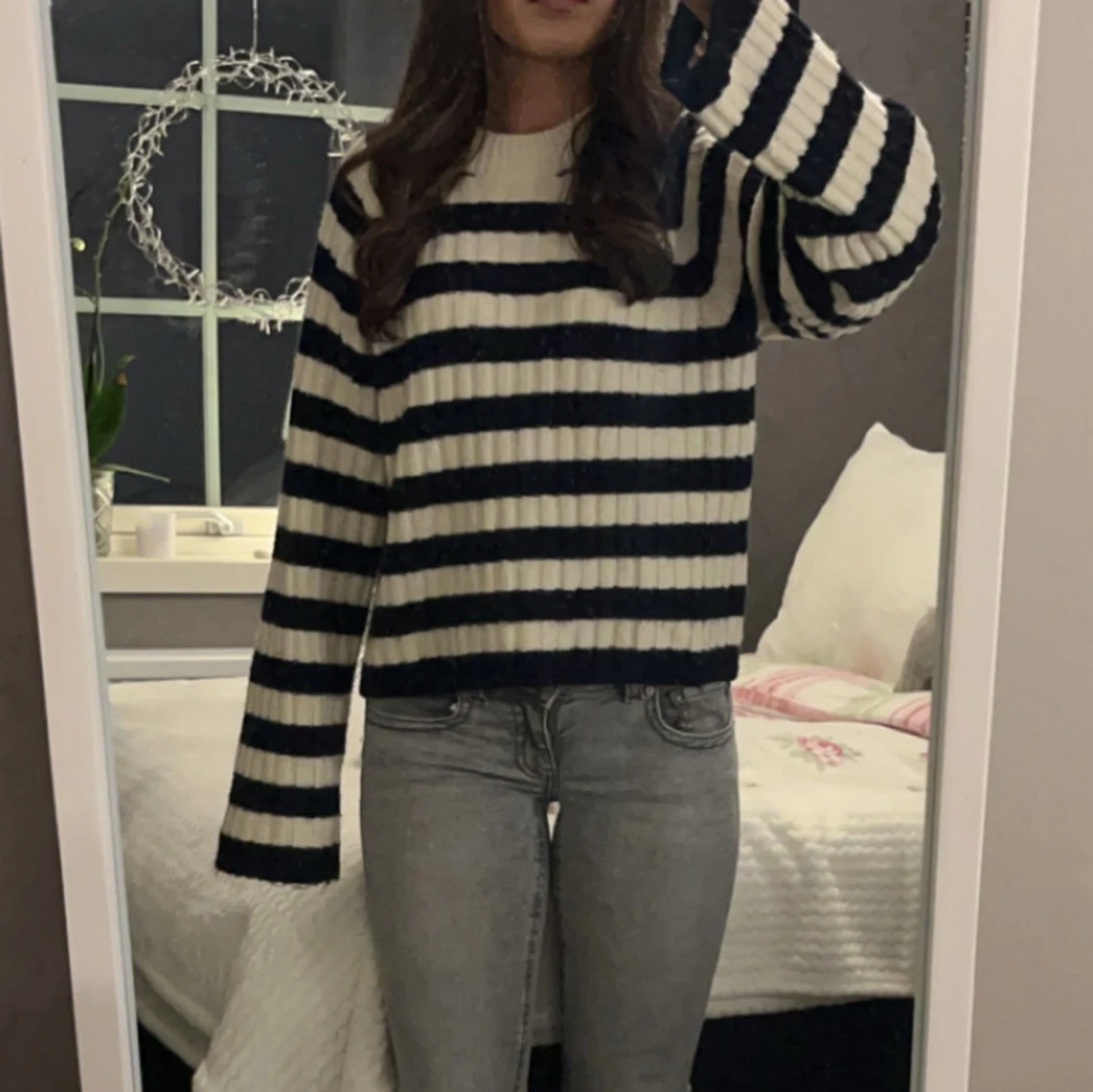 Randig stickad tröja