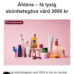 Goodiebag från Åhléns med olika skönhetsprodukter, oanvänt 