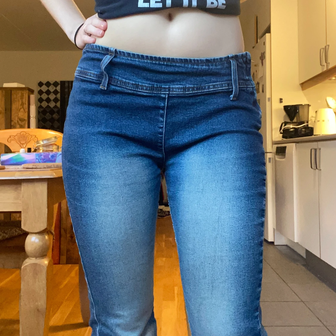 Blå bootcut jeans - 90