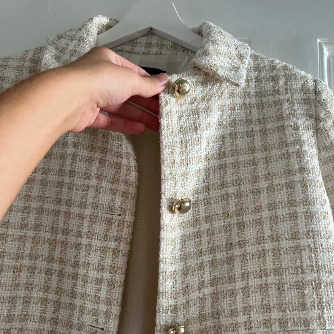 Beige rutig kavaj från Zara - 90