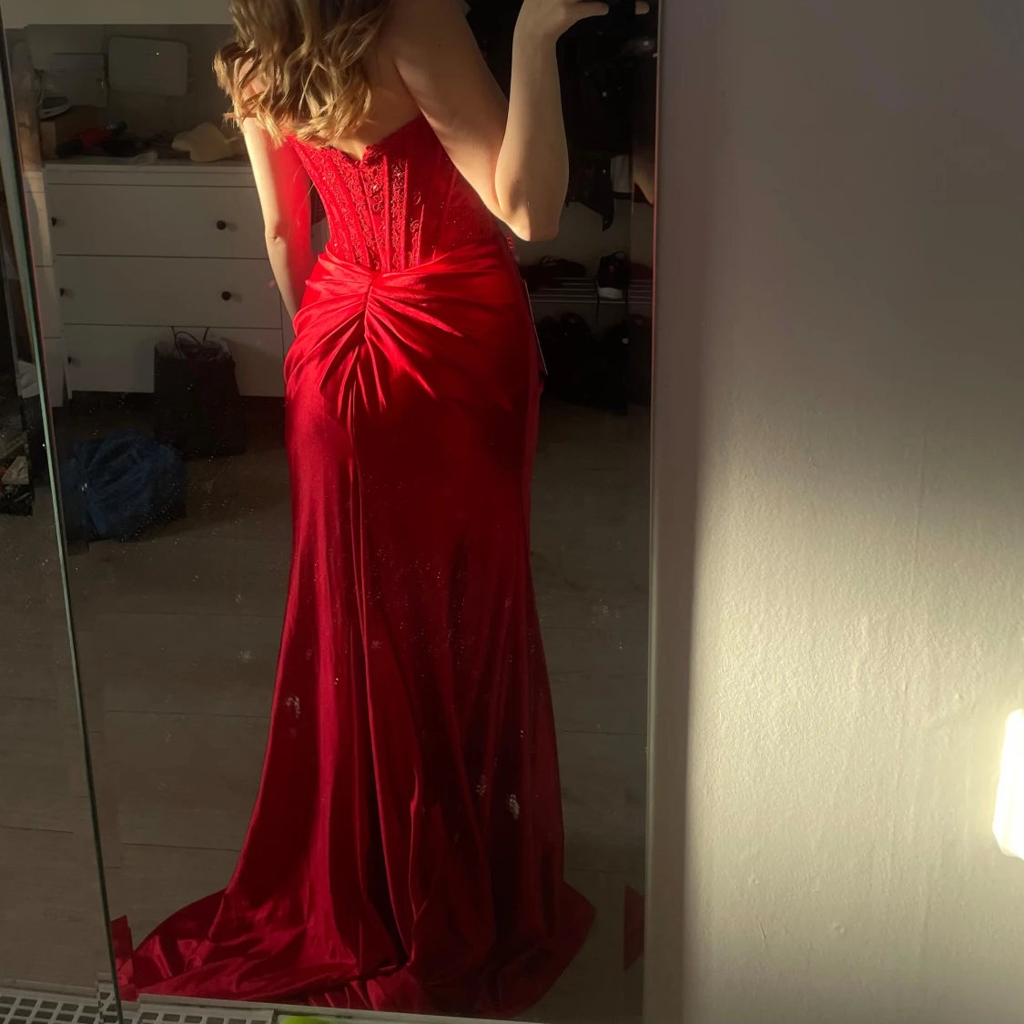 Röd Balklänning med slits