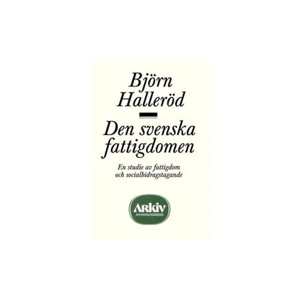 Under första hälften av 1980-talet ölkade anatalet socialbidragstagare i Sveriga dramatiskt. Eftersom socialbidragen har sina rötter i fattigvården kan den utvecklingen tolkas som ett bevis för ökande fattigdom. I en studie av fattigdomen i 1980-talets Sverige prövar författaren olika fattigdomsdefinitioner. Vilken definition som används påverkar både vilka människor som sägs vara fattiga och vilka orsaker fattigdomen sägs ha, och resultaten har betydelse för kopplingen mellan socialbidragstagande och fattigdom.    Format Häftad   Språk Svenska   Utgivningsdatum 1991-07-01   ISBN 9789179240608  . Böcker.