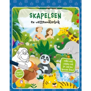 Skapelsen en vattenmålarbok (bok, spiral) - Den här serien med vattenmålarböcker har blivit väldigt populära! Dels för att sidorna är hållbara och går att måla på om och om igen. Men också för att det enda barnet behöver göra är att doppa penseln i vattnet och måla på sidorna. När de gör det träder detaljrika, vackra, färgglada bilder fram som har med temat att göra. Barnen kommer att upptäcka och förstå berättelserna på ett helt nytt sätt, när de själva målar dem med vatten. Det bästa av allt är att när sidorna har torkat försvinner färgen och man kan använda den igen.I boken om skapelsen får vi följa dag för dag hur det gick till när Gud skapade hela världen.En fin aktivitetsbok som garanterat kommer att bli en uppskattad gåva!    Format Spiral   Omfång 17 sidor   Språk Svenska   Förlag Hylleruds Förlag   Utgivningsdatum 2023-04-20   Medverkande Emanuela Carletti   ISBN 9789198220780  