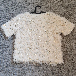 Fluffig zara topp - En fluffig zara topp som har paljetter. Helt ny med lappen kvar. Kontakta för frågor.