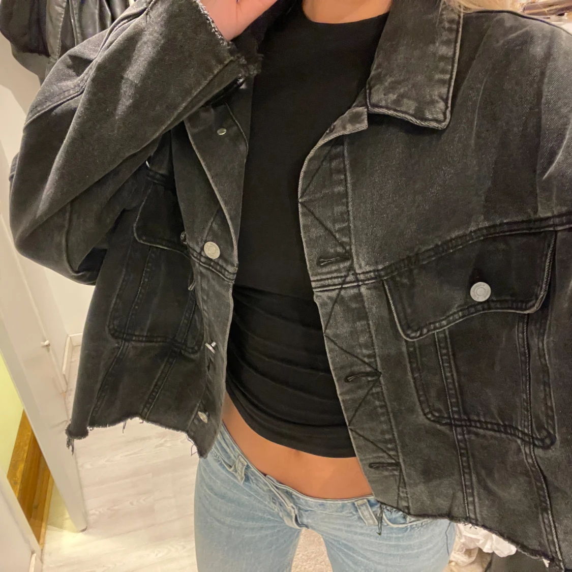 Mörkgrå jeansjacka  - 90