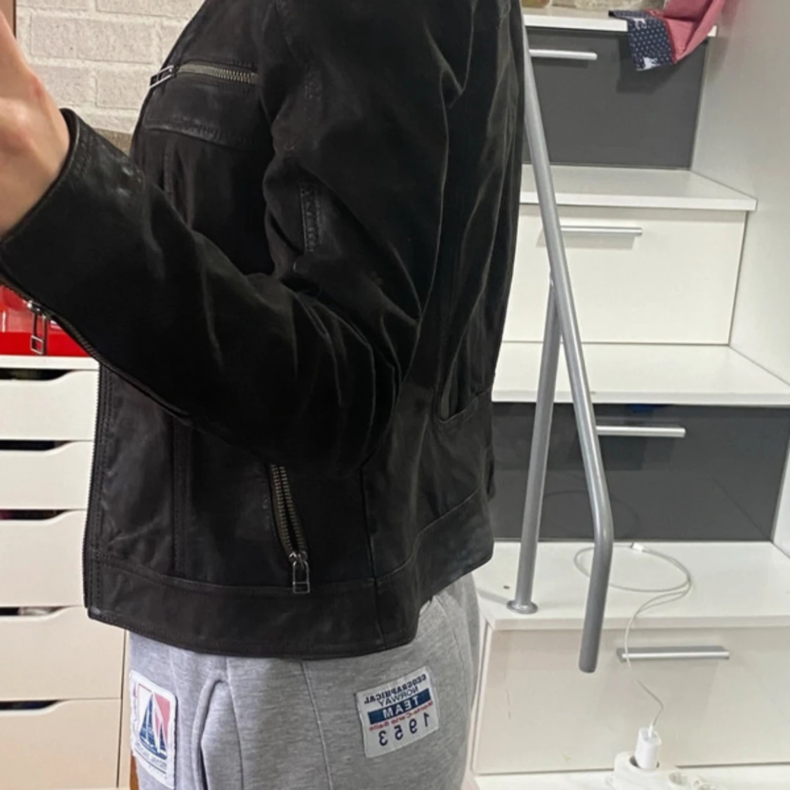 Svart skinnjacka från Miss Selfridge - 90