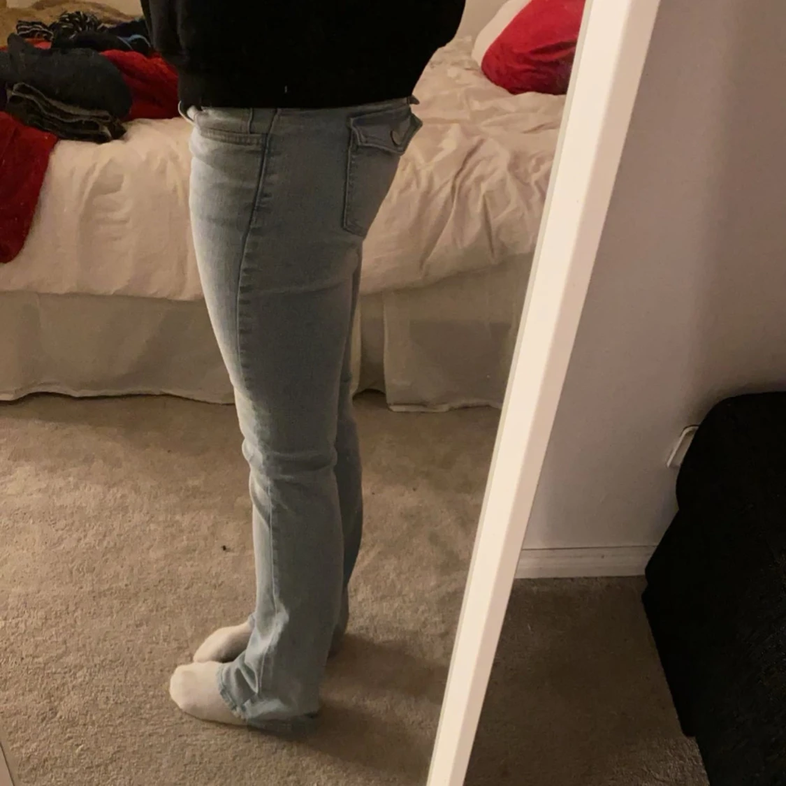 Ljusblå bootcut jeans från H&M - 90