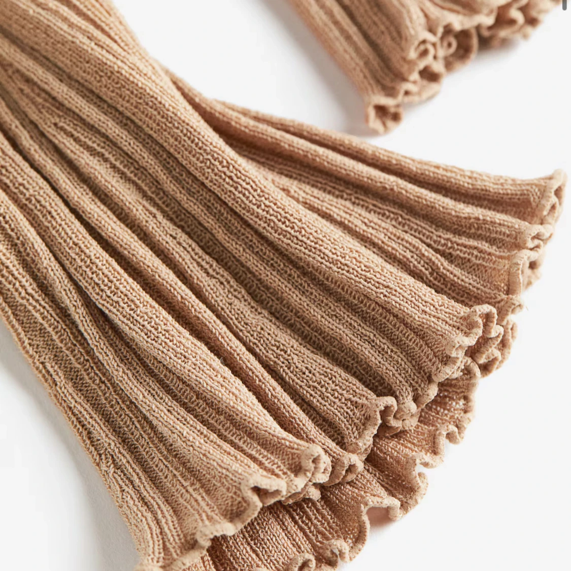 Beige ribbad tröja - 90