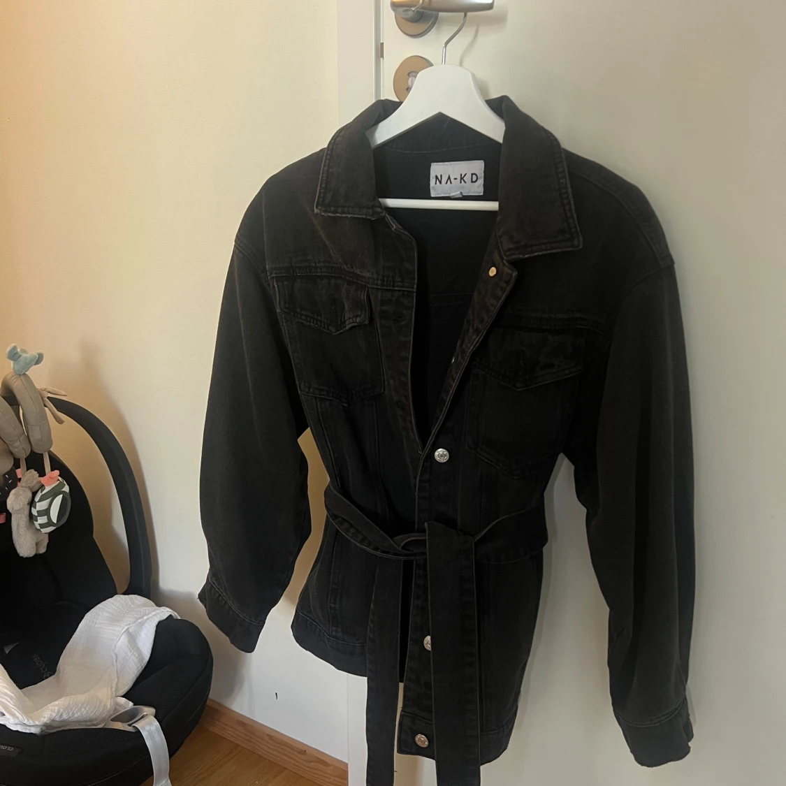 Jeansjacka med Knytband