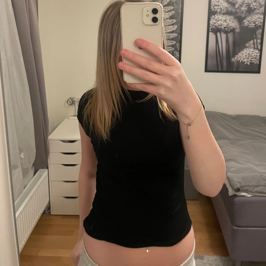 Svart kortärmad topp