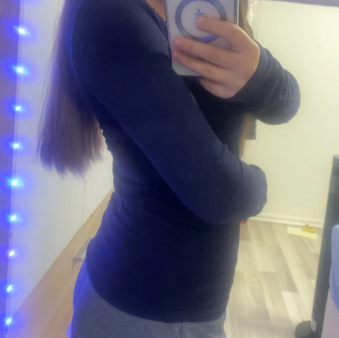 Mörk blå långärmad topp - 90