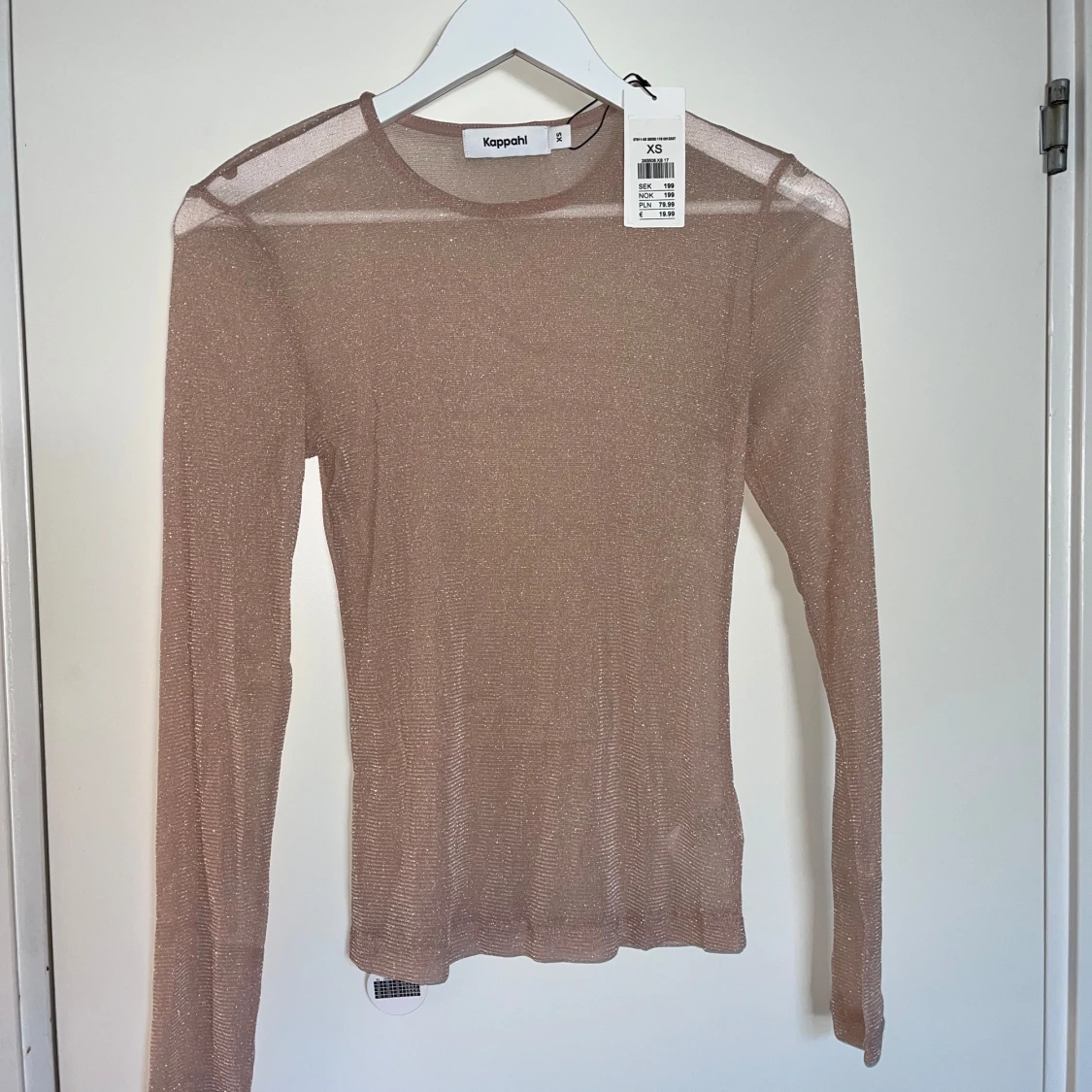 Rosa glitter topp - 90