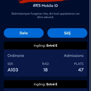 Antwan biljetter 2024  - Antwan biljetter 2024 12 okt 2 sittplatser hör av er för mer info! 