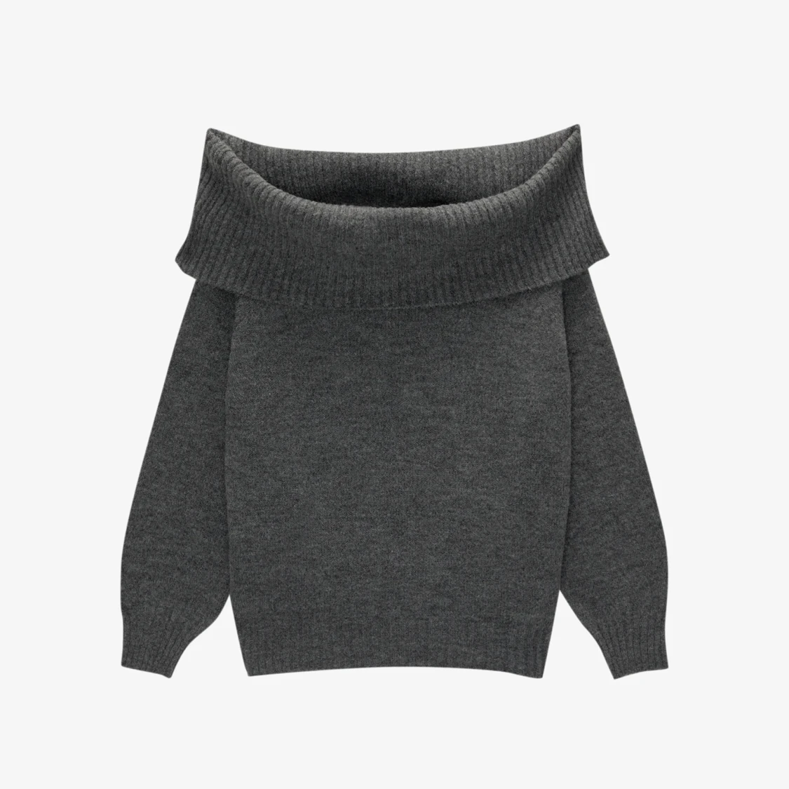 Mörkgrå offshoulder tröja - 1