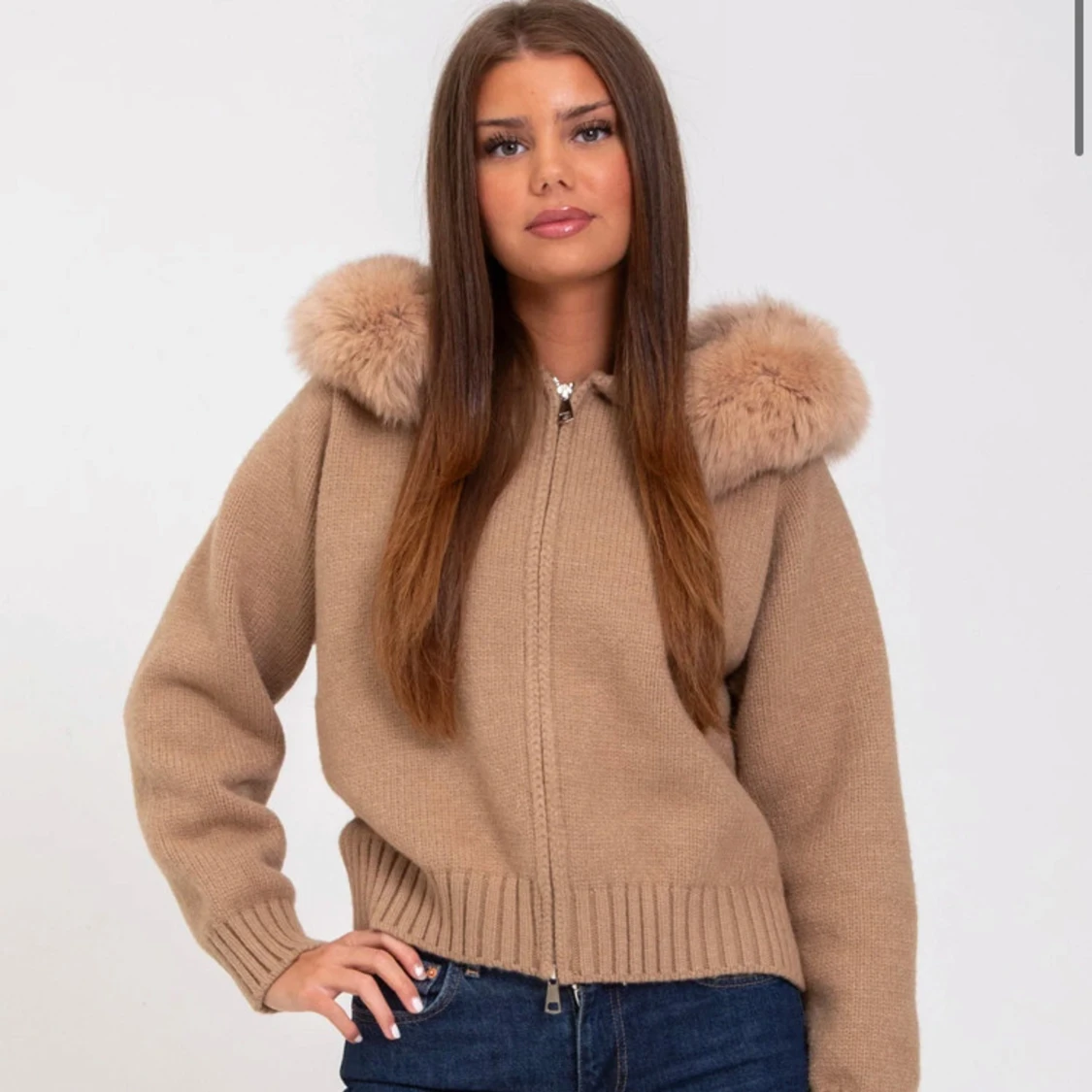 Alessa fur jacket brun