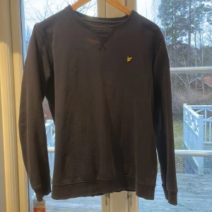 Mörkblå tröja från Lyle & Scott - Navy blue tröja från lyle & scott. Har en fläck vid kragen men är knappt märkbar. Har ett litet hål vid ena ärmen.
