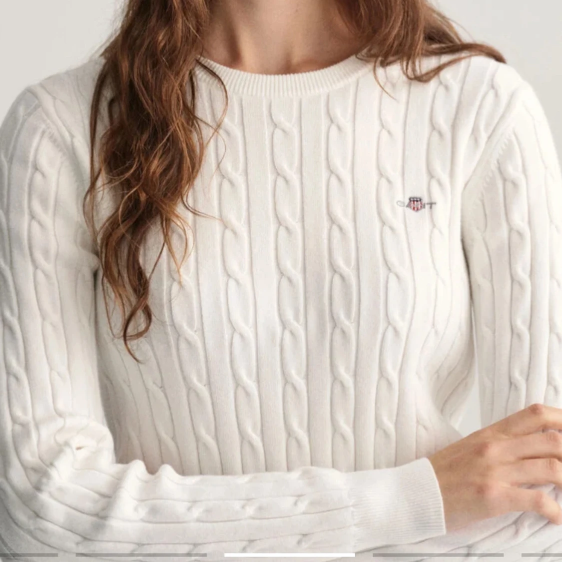 Vit/cremefärgad stickad tröja från Gant - 91