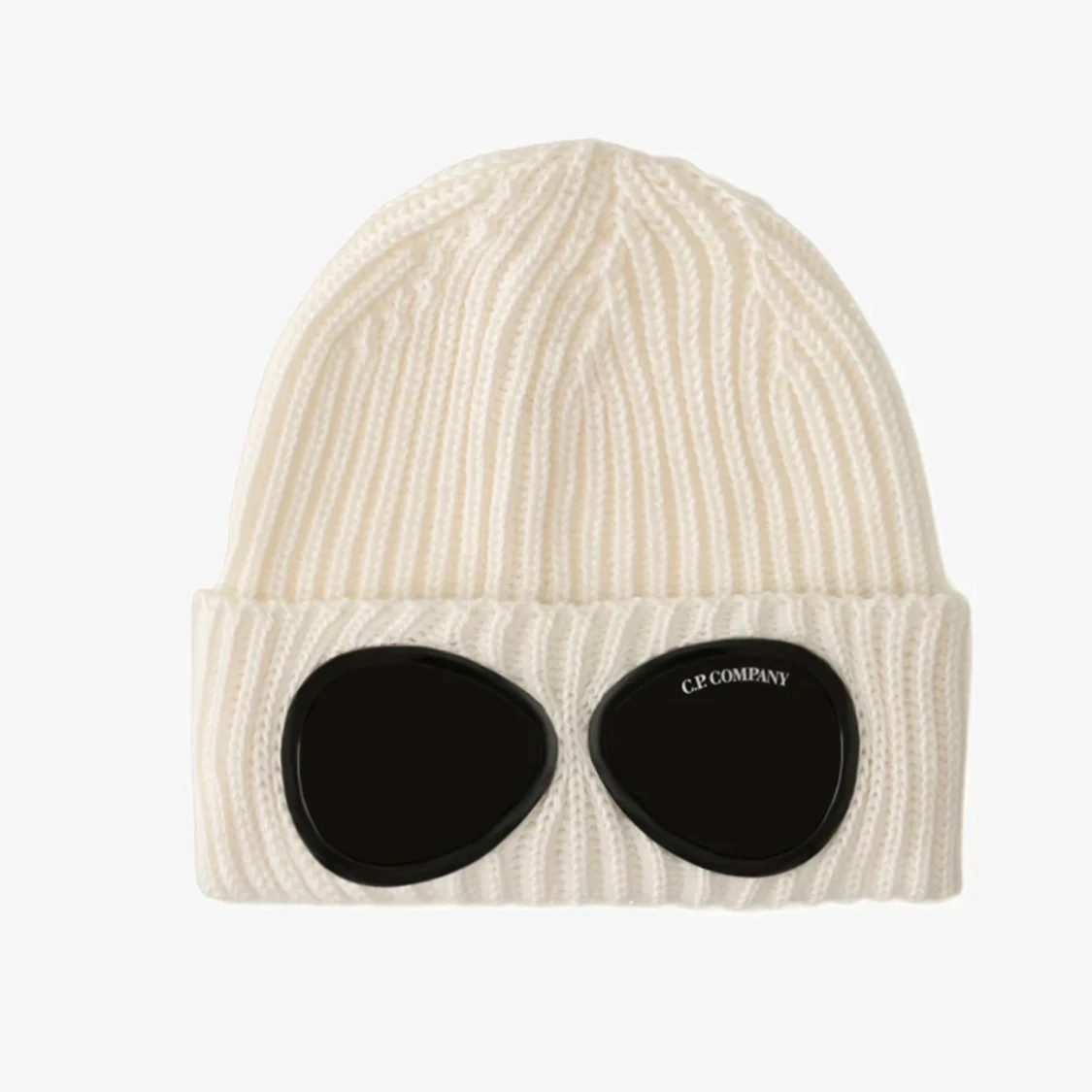 Vit ribbad mössa från C.P. Company