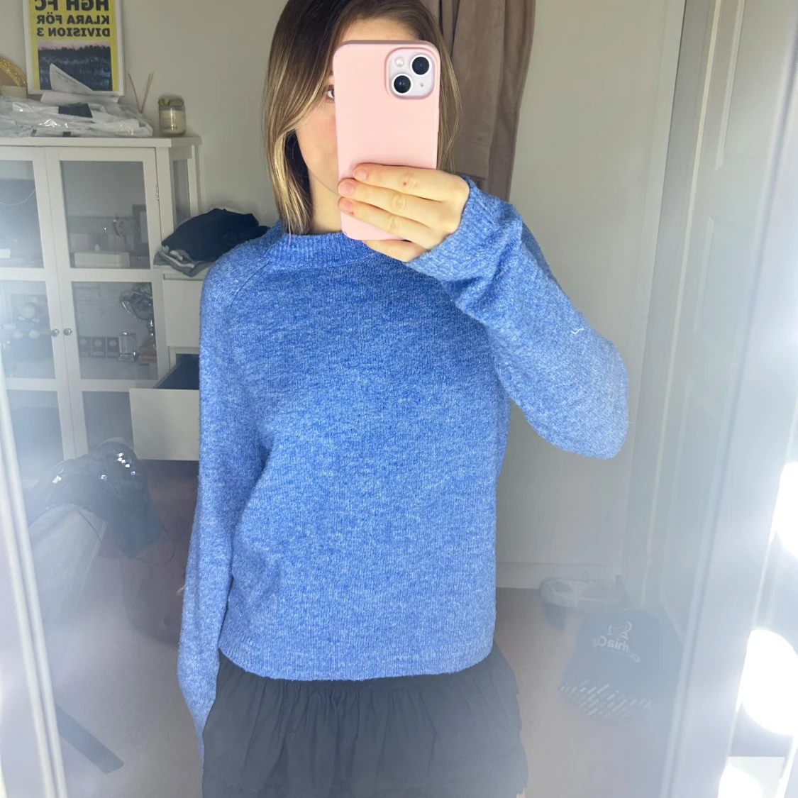 Blå stickad tröja - 2