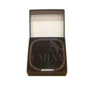 Läder armband  - Brunt flätat läderarmband | 20.5cm | Ask medkommer | TikTok & Instagram @storecatena 