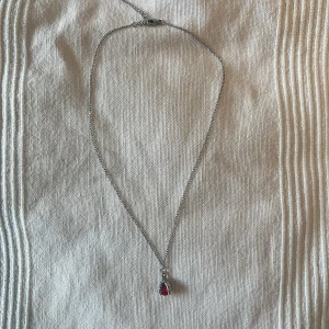 Silver halsband dragon claw  - Justerbar och rostfri stål //röd pärla