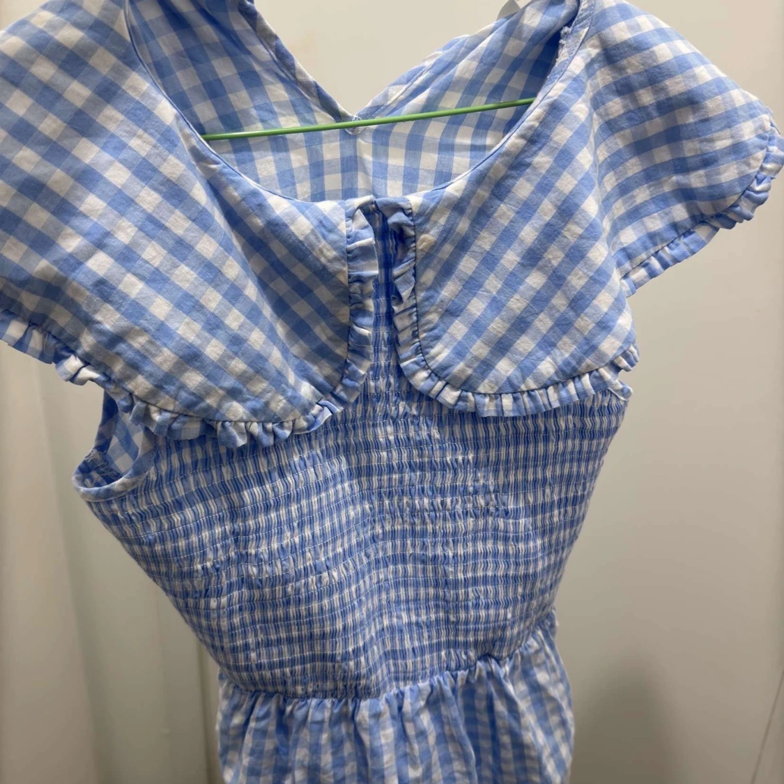 Blå och vit rutig blus - 90