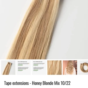 Tejplöshår honey blond mix - Tejplöshår från myextensions.se luxury som jag har satt in 2 gånger sen behövde jag färga mitt hår för mitt hår inte tåler att va blont😭  200g köpt för 6996kr  Kan gå ner i pris vill bara få de sålt eftersom jag har nästan svart hår nu…
