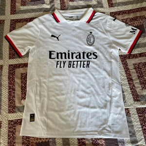 Milan tröja 24/25 - Säljer AC Milan borta tröja 24/25 för 450kr, T-shirten är storlek M. Passar perfekt till sommarn 🤩
