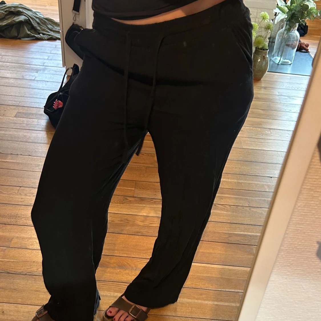 Svarta linnebyxor - 91