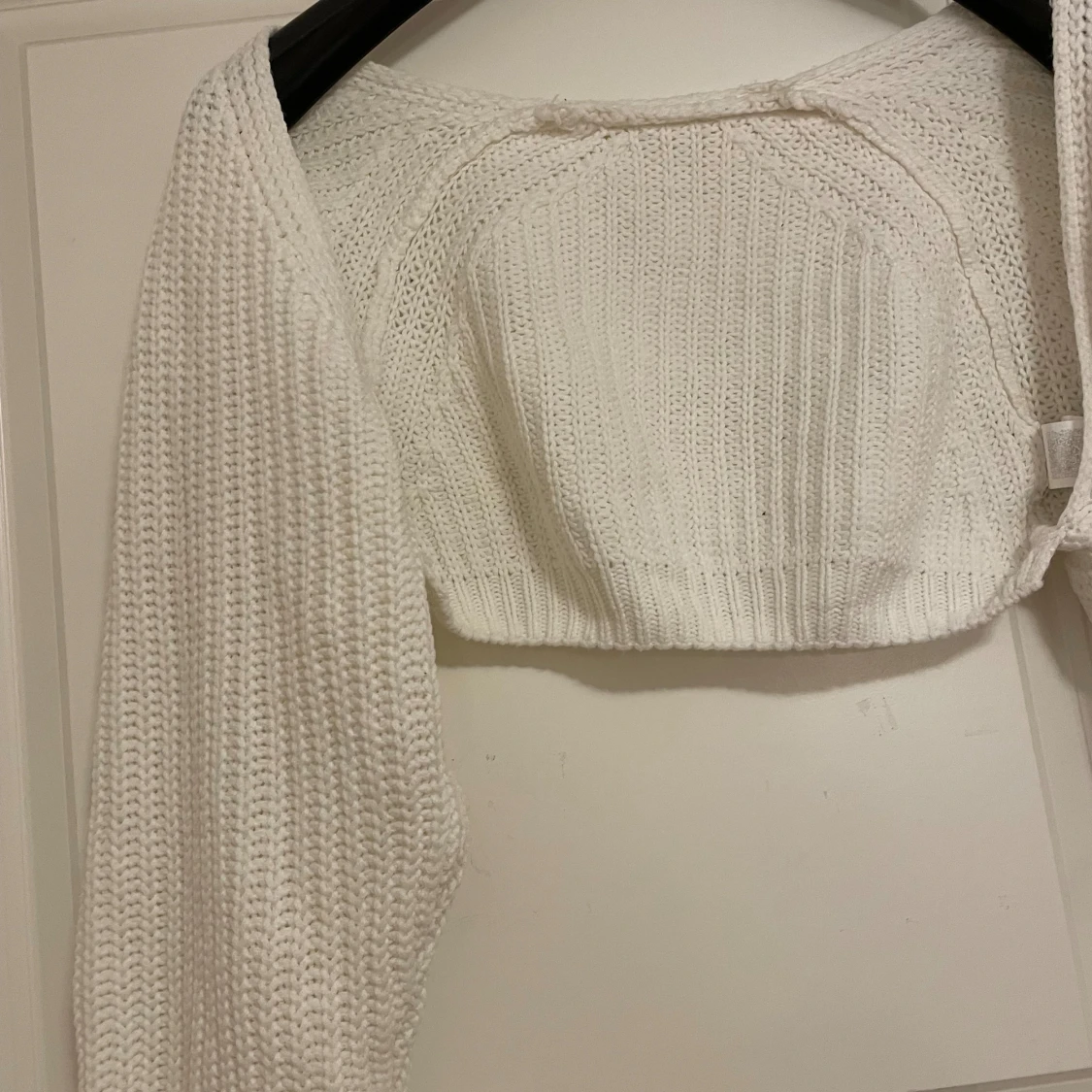 Vit stickad bolerotopp - 90