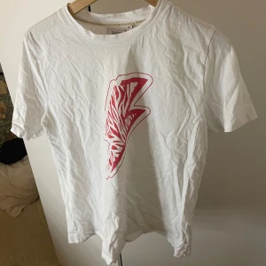 T-shirt med tryck - T-shirten är ifrån Saint Tropez och är i mycket bra skick. Ni får ursäkta att den är så skrynklig. Tröjan är verkligen super fin och passar perfekt till ett par jeans till. Skriv om någon vill ha mer bilder på den💗🦢