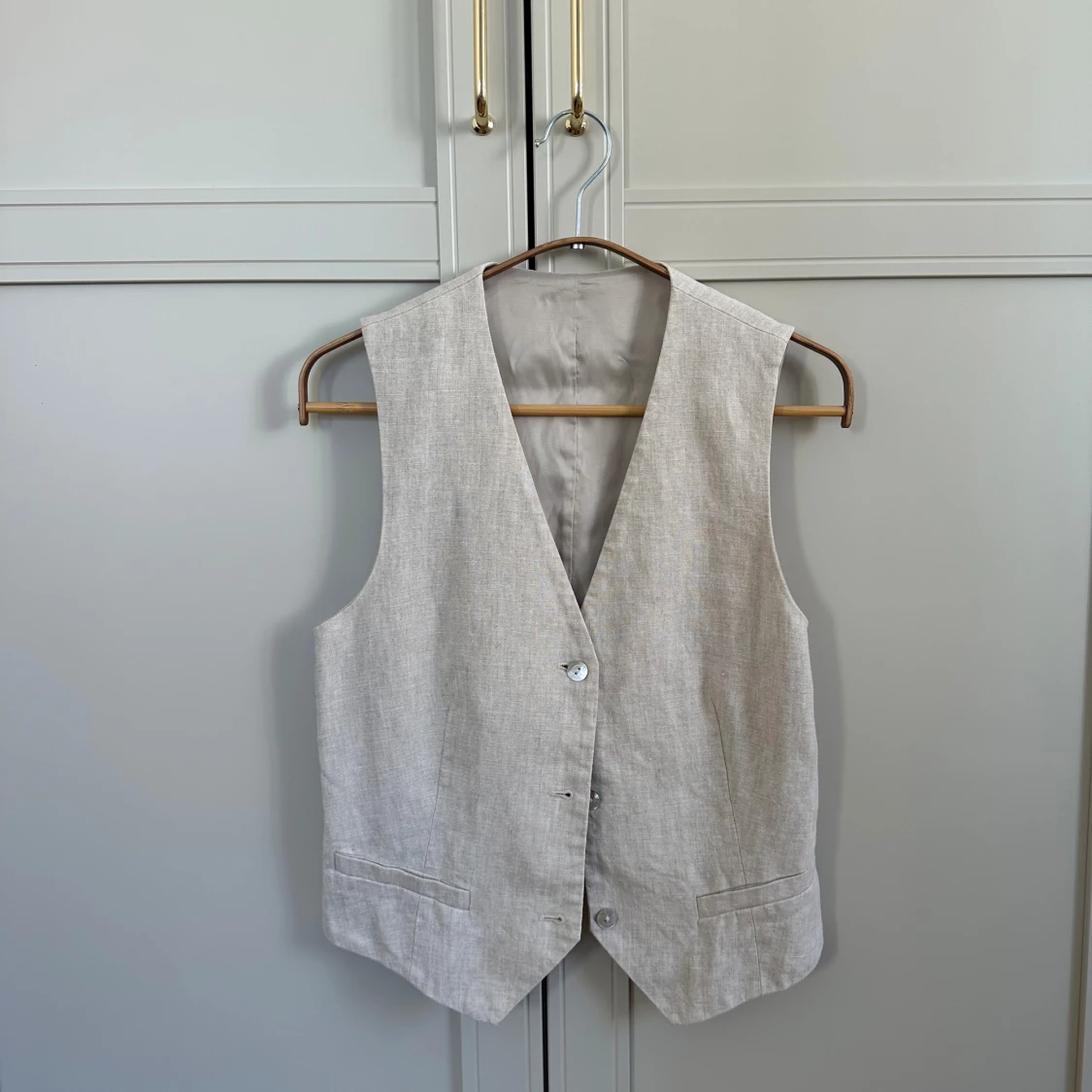 Kostymväst i linne