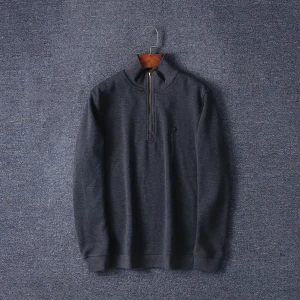 Knitted Half-Chest Zipper Pullover Sweater Polo Ralph Lauren(mörkgrå) - Nyskick kommer med prislapp  