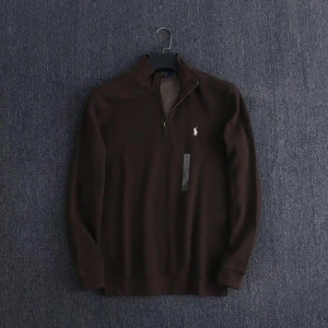 Knitted Half-Chest Zipper Pullover Sweater Polo Ralph Lauren(brun) - Nyskick kommer med prislapp  Tillgänglig i 4 storlekar S,M,L,XL