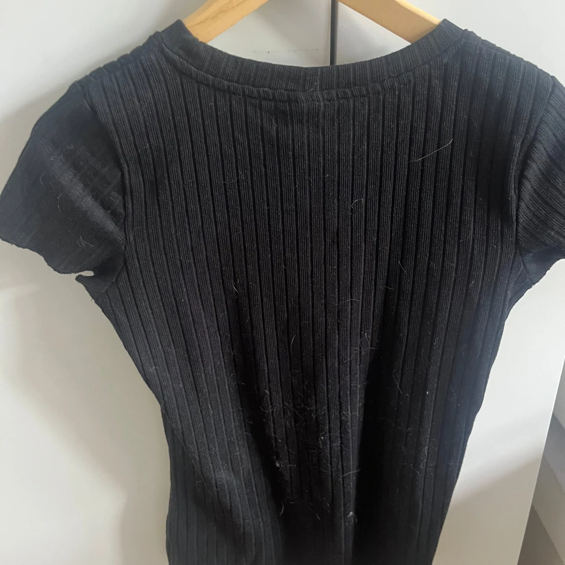 Svart ribbad t-shirt från lindex - 90