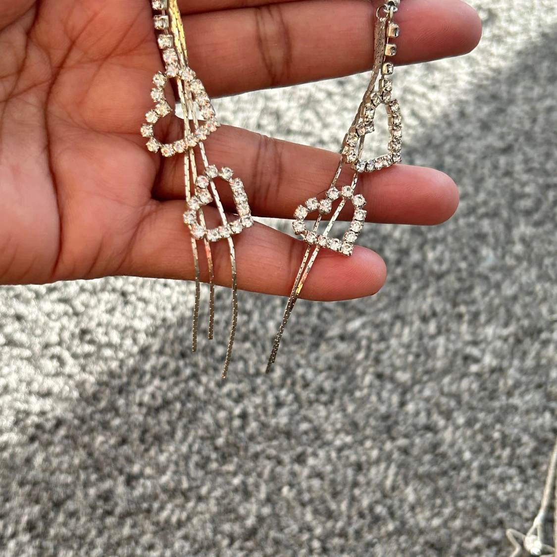 Glittriga örhängen med hjärtan och stjärnor - 3