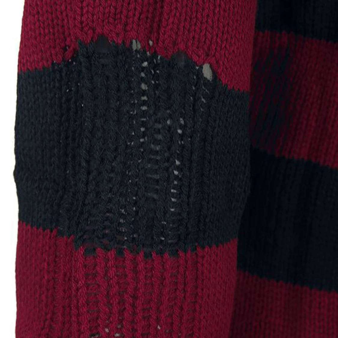Randig stickad polotröja - 2