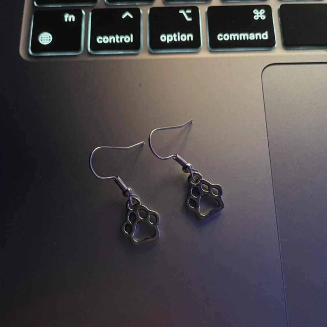 Söta örhängen med tassmotiv - 90