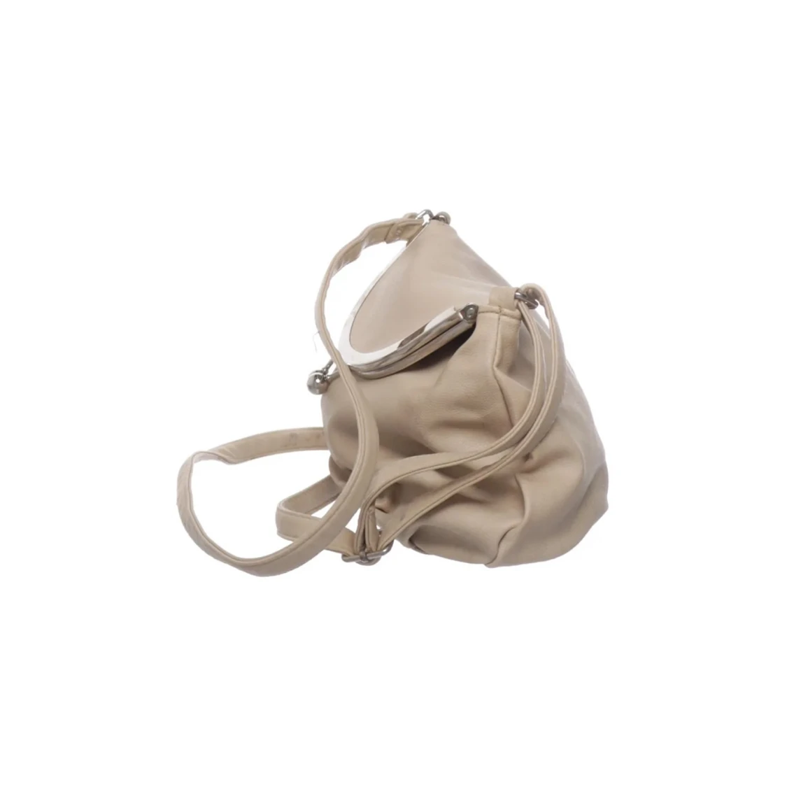 Beige axelväska med metallspänne - 90