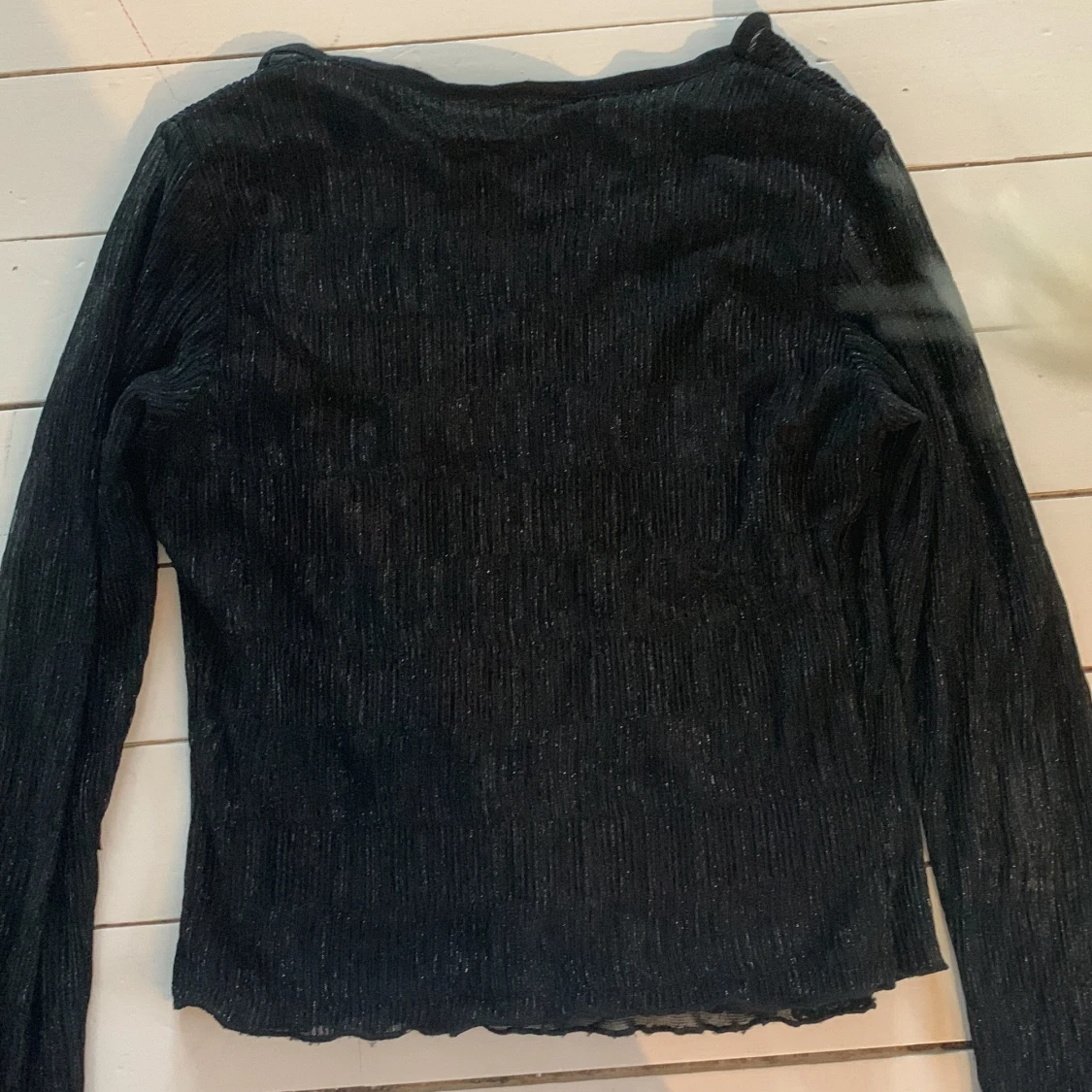 Svart glittrig långärmad topp - 91