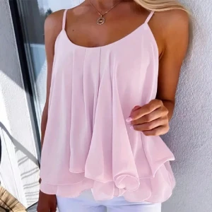 Gullig rosa topp  - otroligt fint linne/topp med volanger som är helt oanvänt!! Säljer då den aldrig kommit till användning 💖💖