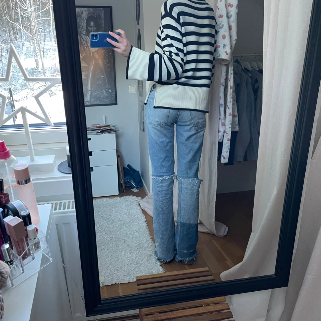 Blå bootcut jeans - 93