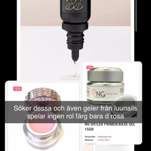 NG UV/LED Primer/Base Gel och Starline Frosted Pink Gel - Söker NG UV/LED Primer/ och dom andra 