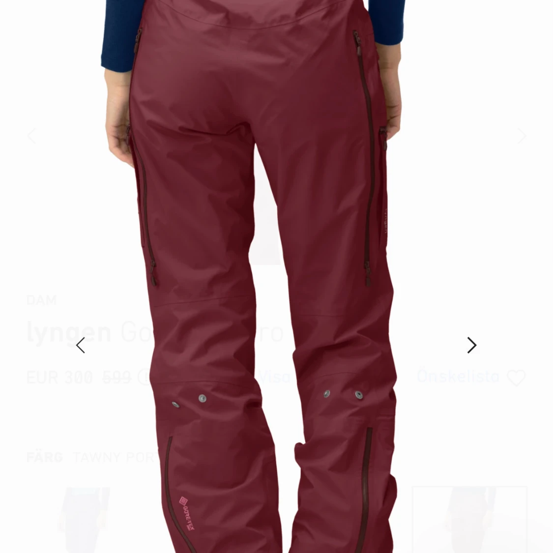 Vinröd skalbyxafrån Norrøna - 2