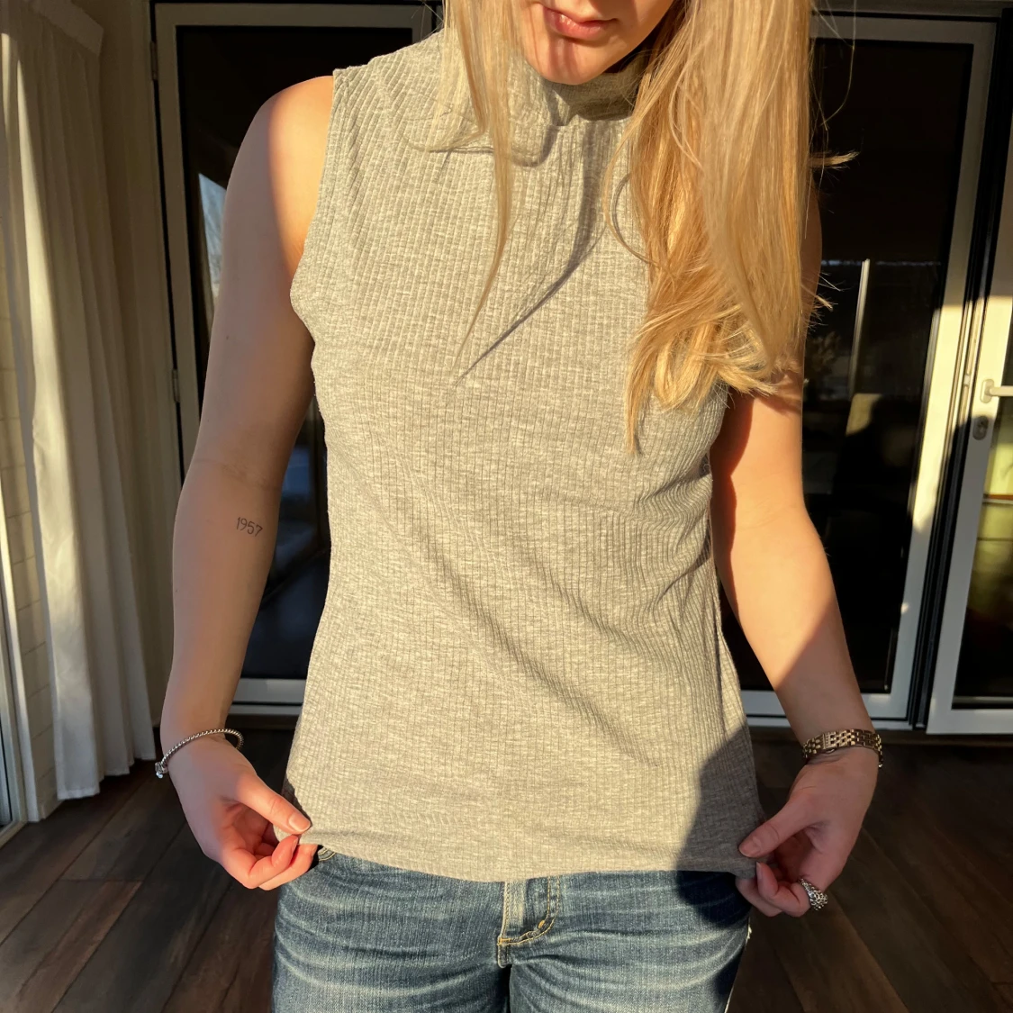 Grå polotröja - 90