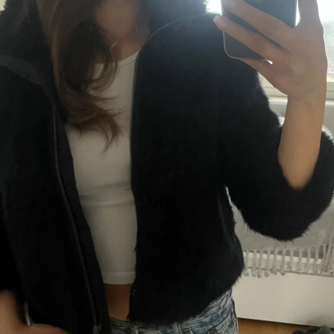 Svart pälsjacka - 2