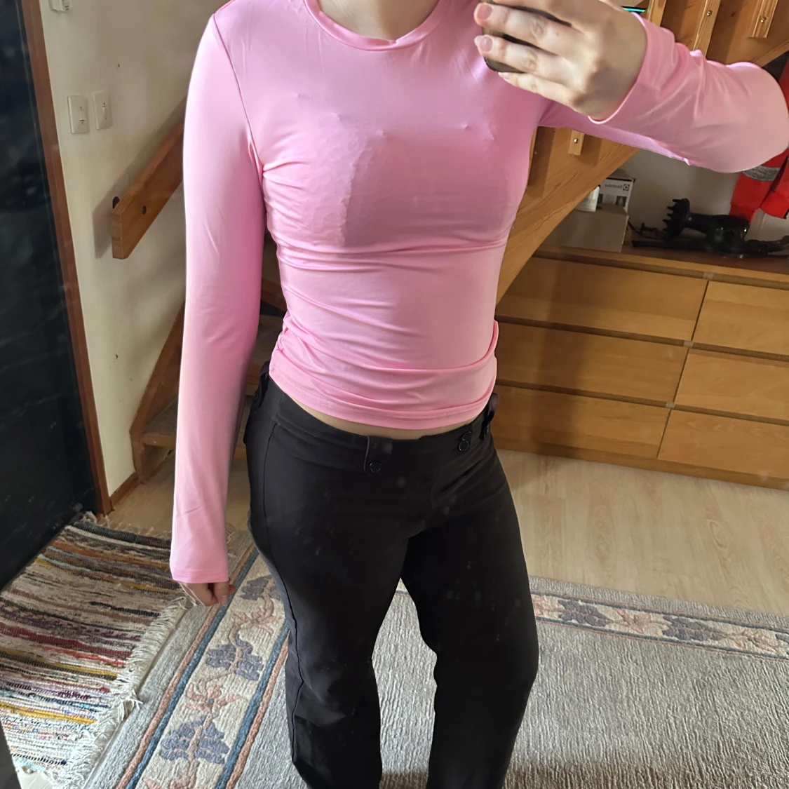 Rosa långärmad topp - 1