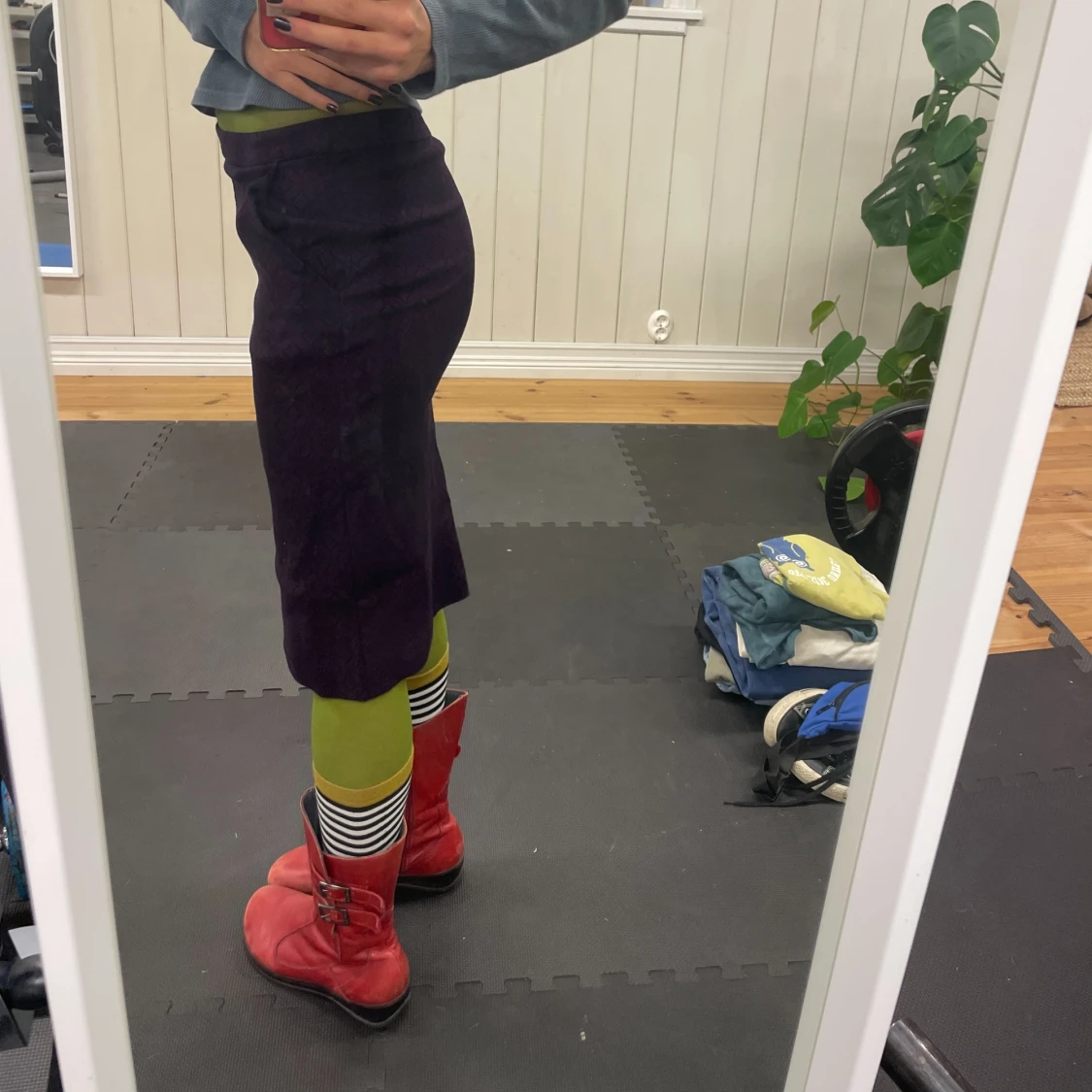 Mönstrad midikjol - 91