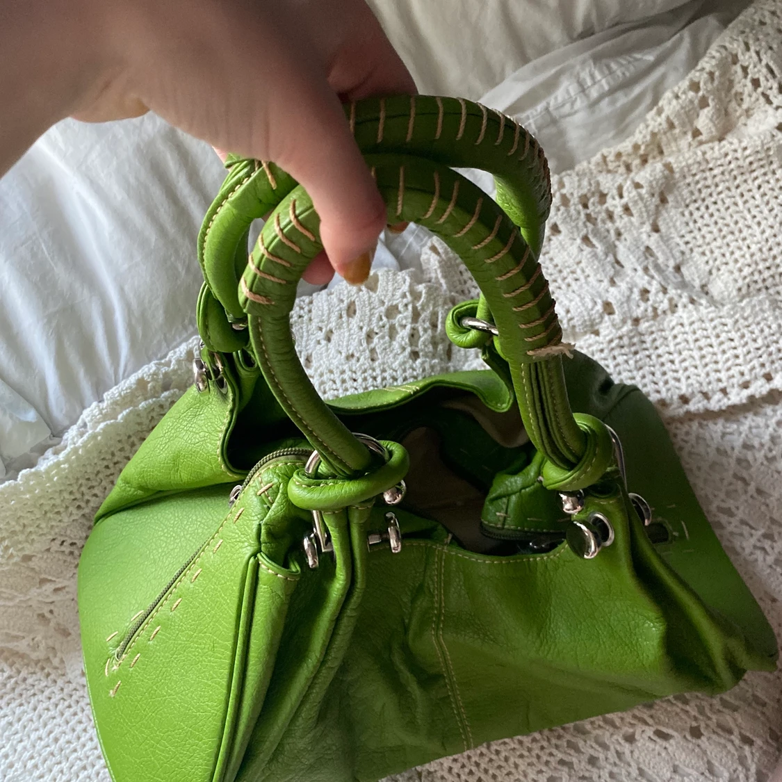 olivgrön axelväska - 91