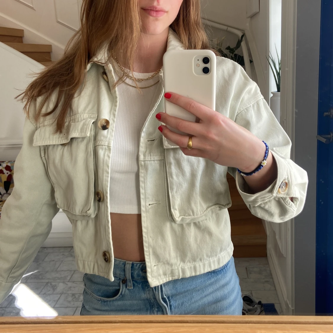 Mintgrön jenasjacka - 90